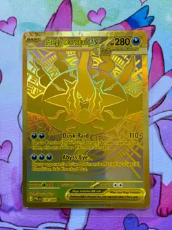 Pokemon TCG Pitch Black Mega Darkrai EX Hyper Rare Gold Full Art Holo 120/084 - Image 1