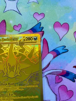 Pokemon TCG Pitch Black Mega Darkrai EX Hyper Rare Gold Full Art Holo 120/084 - Image 5