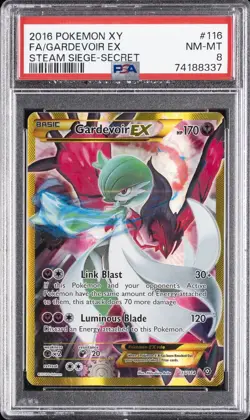 2016 POKEMON XY STEAM SIEGE | SECRET #116 FULL ART/GARDEVOIR EX PSA 8 NM-MT - Image 1