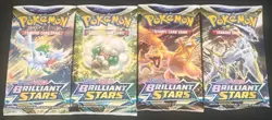 Pokemon TCG Sword & Shield Brilliant Stars 4 Booster Pack Lot - 10 Cards / Pack - Image 1