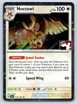 Noctowl Rare Holo Pokemon Prize Pack Series Cards 115/142 NM - Image 1