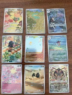 Set of 9 Illustration Rares Scarlet And Violet Pokemon Cards - Image 1