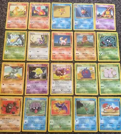 Pokemon WOTC Base, Jungle, Fossil Common Bundle, 20 cards - played - Image 1