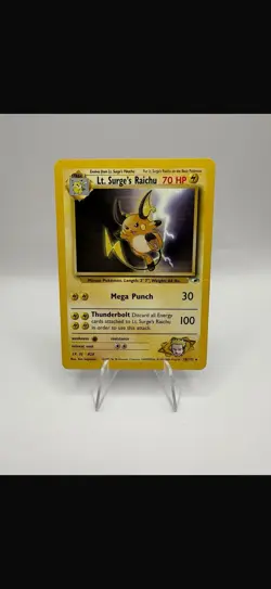 Pokemon Lt Surge Pikachu And Raichu Cards Gym Heroes - Image 1