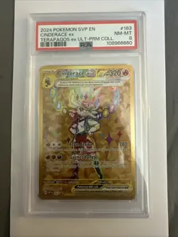 PSA 8 2024 POKEMON SVP EN-SV BLACK STAR PROMO 163 CINDERACE EX TERAPAGOS ex UPC - Image 1