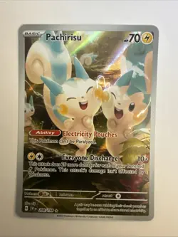 Pachirisu 208/198 Scarlet & Violet Base Illustration Holo Rare Pokemon TCG NM - Image 1