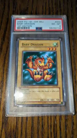 2003 YU-GI-OH! SDJ #003 BABY DRAGON EX-MT PSA 6 - Image 1