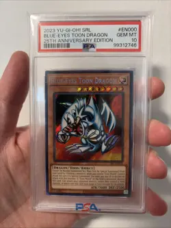 Yu-Gi-Oh Blue-Eyes Toon Dragon PSA 10 SRL-EN000 25th Anniversary (Low Pop) - Image 1