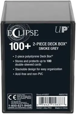 NEW ULTRA PRO Eclipse 2-Piece Deck Box 100+ Card Storage Case SMOKE GREY - Image 2