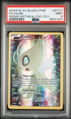 Psa 9 Celebi #XY111 Promo Mythical Pokemon Collection Full Art Card 2016 - Image 1