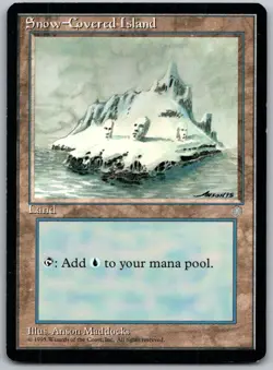 Snow-Covered Island 348 Land Ice Age Magic: The Gathering Lightly Played - Image 1