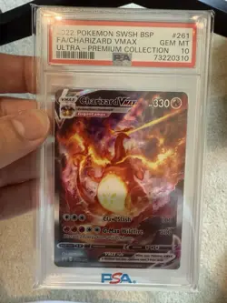 2022 Pokemon Charizard VMAX SWSH #261 Full Art UPC Black Star PSA 10 Gem Mint - Image 1