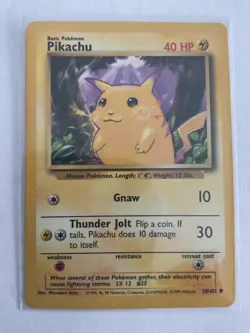 Pokemon TCG Pikachu Base Set 58/102 Regular Unlimited Common - Image 1