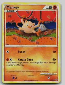 Pokemon TCG Mankey Unleashed 53/95 LP Sachiko Adachi - Image 1