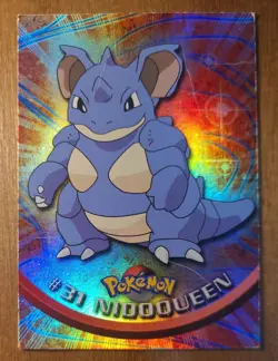 Nidoqueen #31 Pokemon Topps TV Animation Holo Foil NM Black Logo Vintage - Image 1
