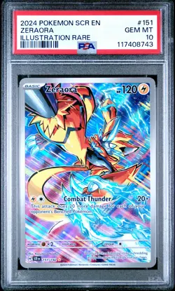2024 POKEMON SCR EN-STELLAR CROWN ILLUSTRATION RARE #151 ZERAORA PSA 10 - Image 1