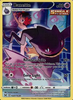 Banette TG07/TG30 Holo Lost Origin Trainer Gallery Pokemon NM - Image 1