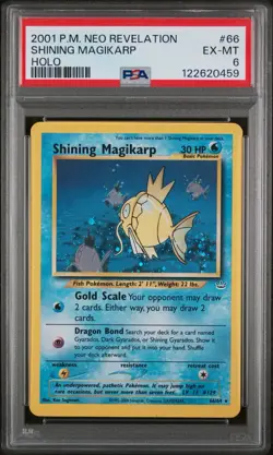 PSA 6 Shining Magikarp 2001 Pokemon Neo Revelation Unlimited Holo #66/64 - Image 1