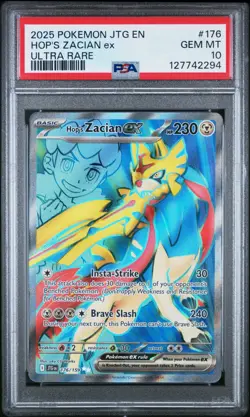 2025 POKEMON JTG EN-JOURNEY TOGETHER ULTRA RARE #176 HOP'S ZACIAN EX PSA 10 - Image 1