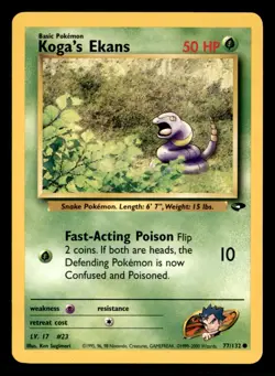 Koga's Ekans 77/132 Common Gym Challenge Pokemon Unlimited Near Mint - Image 1