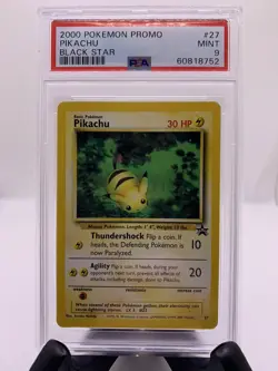 PSA 9 MINT Pikachu "Bumble Bee" Black Star WOTC Promo Pokemon Card #27 - Image 2