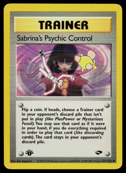 Pokemon Card - Sabrina's Psychic Control Gym Challenge 121/132 1st Edition - Image 1