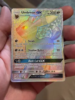 Umbreon GX (Rainbow) Sun & Moon 154/149 Secret Rare Pokemon Card LP - Image 1