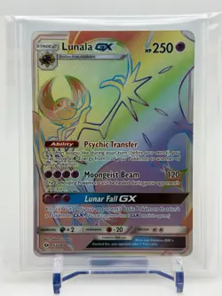 📈Pokemon TCG Lunala GX Rainbow Secret Rare Card Sun & Moon 153/149 - Image 1