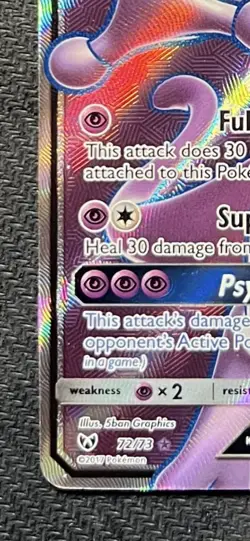 Mewtwo GX 72/73 Shining Legends Full Art Holo Pokemon Card - Near Mint/NM - Image 3