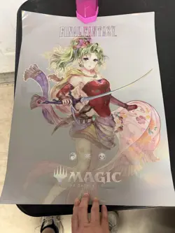 Magic The Gathering x Final Fantasy VI Terra Holographic WPN Store Poster RareVG - Image 1