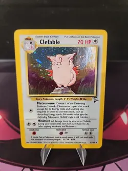 Clefable 005/130 Pokemon TCG Base Set 2 Unlimited Holo Rare LP - Image 1