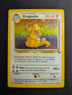 Dragonite 4/62 – Holo Rare – Fossil Set – Pokemon Card – MP - Image 2