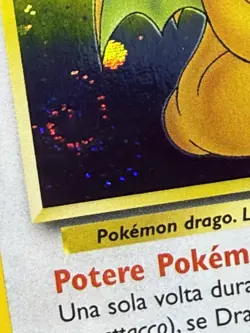 1999 Pokemon Dragonite Fossil Italian Holo Rare 4/62 With Beautiful Swirl! LP- - Image 3