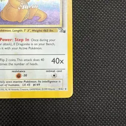 Dragonite Fossil 4/62 Holo Rare Pokemon Card WOTC 1999 English MP - Image 5