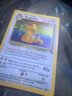 Pokemon TCG Dragonite 4/62 Fossil Rare Holo Card WOTC 1999 - Image 5