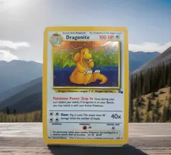 Pokemon TCG Dragonite Holo Rare 4/62 Fossil Set Unlimited Card WOTC 1999 Vintage - Image 1