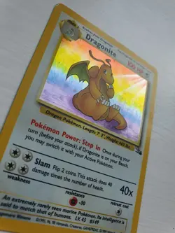 Pokemon TCG Dragonite Holo Rare 4/62 Fossil Set Unlimited Card WOTC 1999 Vintage - Image 3