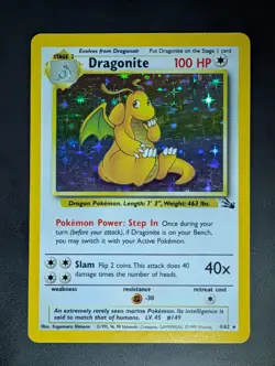 Dragonite 4/62 Fossil Holo WOTC Pokemon LP - Image 1
