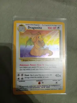 Dragonite 4/62 Holo Rare Fossil WOTC Pokemon Card MP Condition - Image 1
