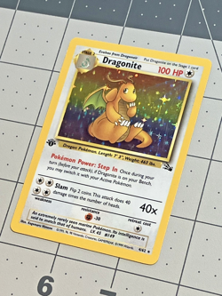 Dragonite 4/62 Holo 1st Edition Pokemon Fossil NM - Image 3