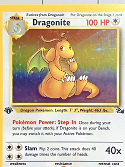 Dragonite 4/62 Holo 1st Edition Pokemon Fossil NM - Image 4