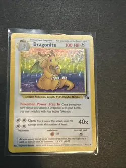 1999 Pokemon Fossil Dragonite 4/62 Holo Rare Unlimited WOTC NM Vintage - Image 1