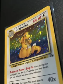 1999 Pokemon Fossil Dragonite 4/62 Holo Rare Unlimited WOTC NM Vintage - Image 4