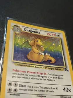 1999 Pokemon Fossil Dragonite 4/62 Holo Rare Unlimited WOTC NM Vintage - Image 5