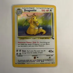 Pokemon TCG WotC Dragonite 4/62 Fossil Holo Rare English 1999 Vintage LP+ - Image 1