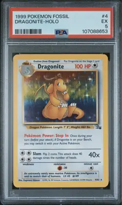 Pokemon TCG Dragonite Holo 4/62 Fossil PSA 5, UK Seller - Image 1