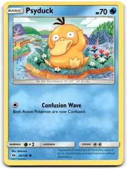 2017 Sun & Moon Pokemon Psyduck Basic/Common #28 - Image 1