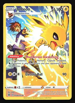 Pokemon Jolteon TG04 Brilliant Stars Trainer Gallery Ultra Rare Full Art Holo LP - Image 1