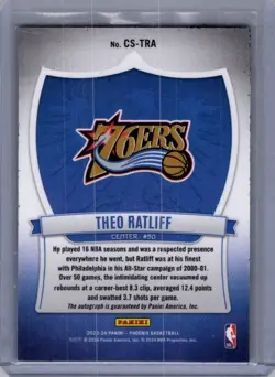 2023-24 Panini Phoenix Theo Ratliff Crusade Signatures Auto #CS-TRA - Image 2