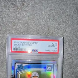 Panini 2024 Donruss Optic Brock Bowers Raiders #215 Holo Prizm PSA 10 - Image 3